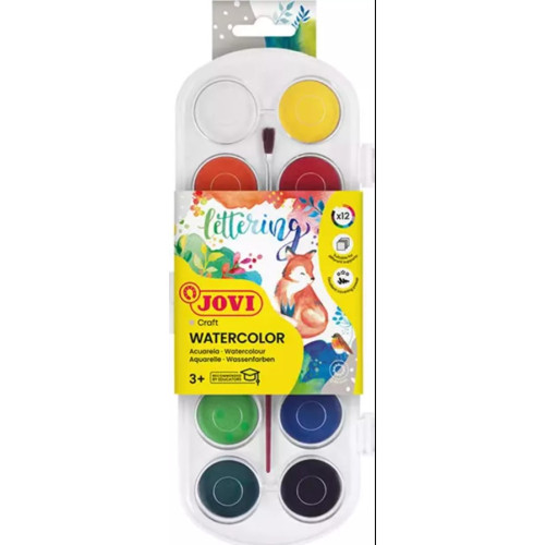 JOVI 830/12 30MM 12 RENK SULU BOYA + FIRÇA